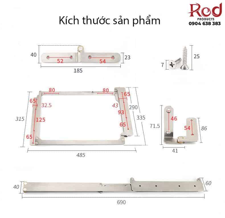 Bộ phụ kiện cửa đi mở xếp trượt 2 cánh BTS-7411B 11