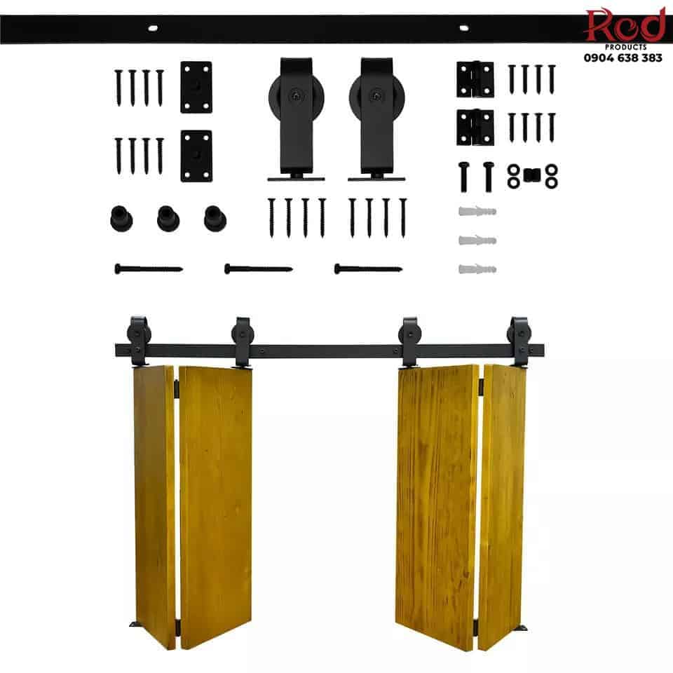 Ray trượt cửa lùa barn door cánh xếp Đôi bi-folding RT861 10