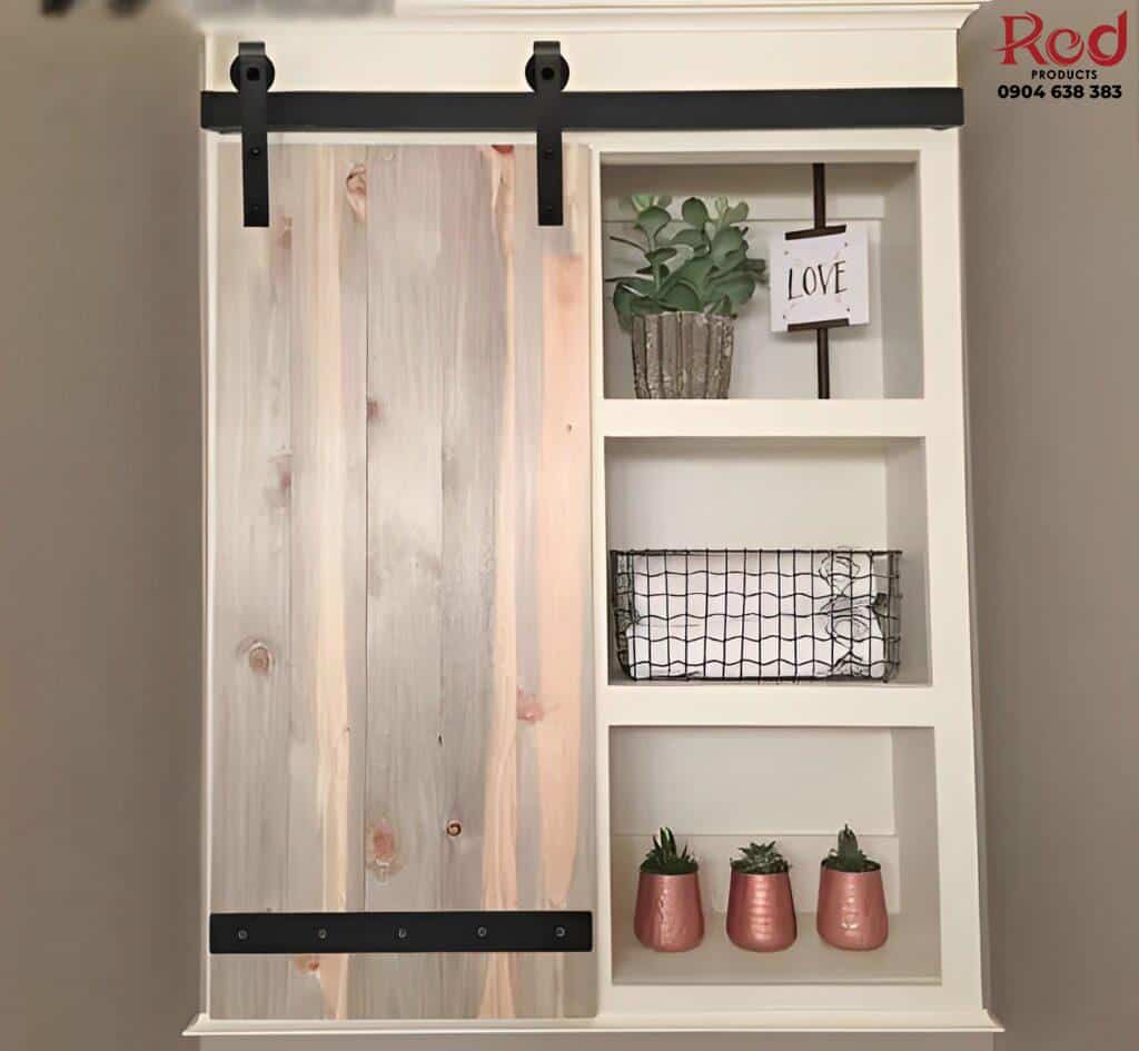 Bộ ray trượt barn door tủ gỗ cánh phẳng RT794 5