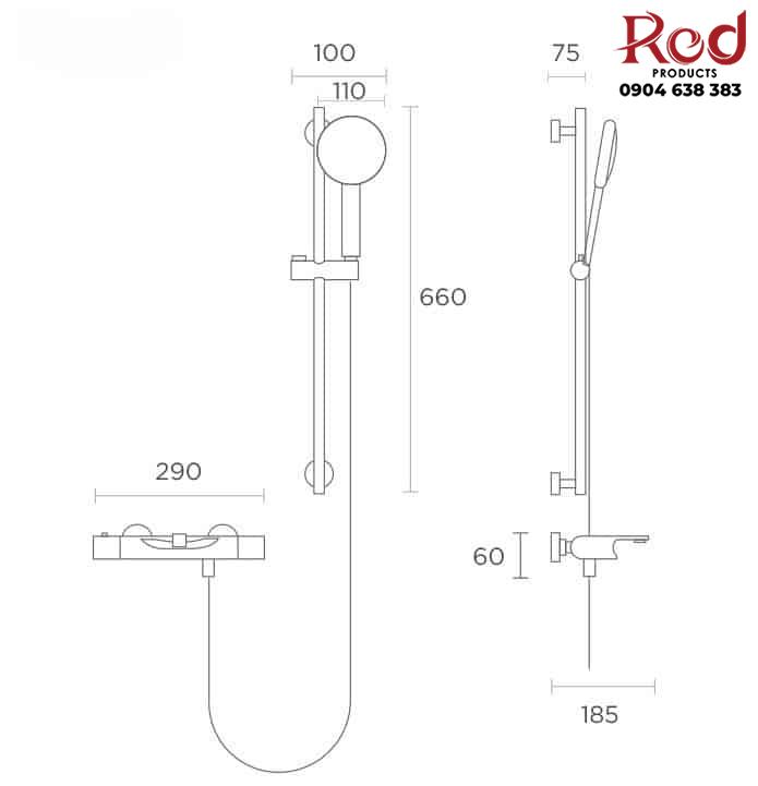 Bộ vòi sen đồng cao cấp kiểu Đức Durad DL7001-B 15