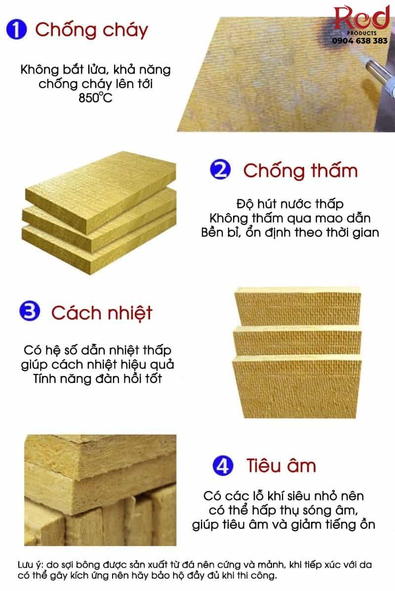 Bông khoáng tiêu âm dạng tấm chất lượng GH008 9