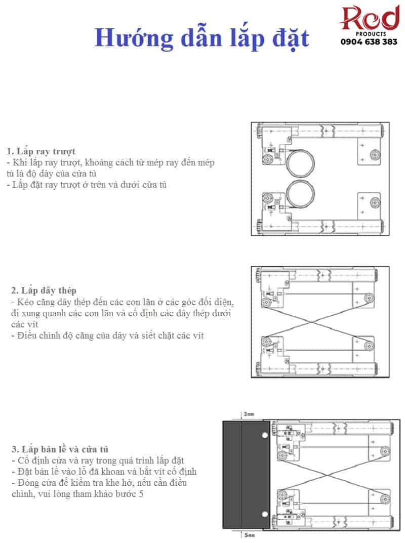 Phụ kiện cửa trượt xếp giấu cánh bằng thép cán nguội BTC-FT