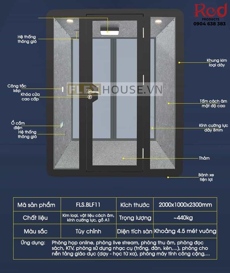 Cabin cách âm cho văn phòng học nhạc cụ FLS.BLF11 27