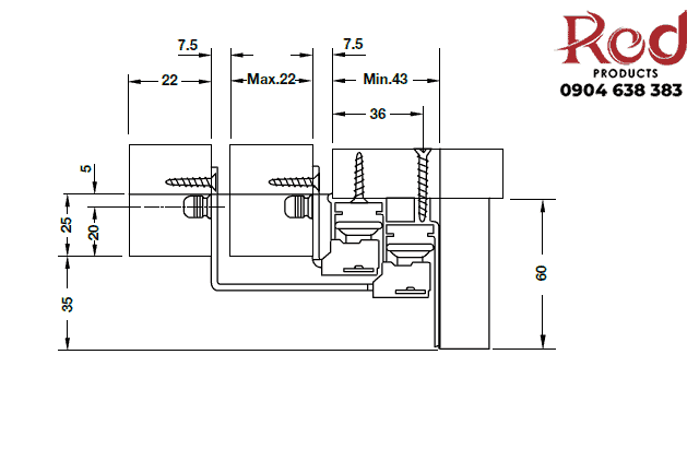 Thông số kỹ thuật bộ cửa trượt cho cửa 3 cánh