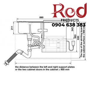 Chậu rửa kết hợp máy rửa chén HAFELE HDW-SD90A 3