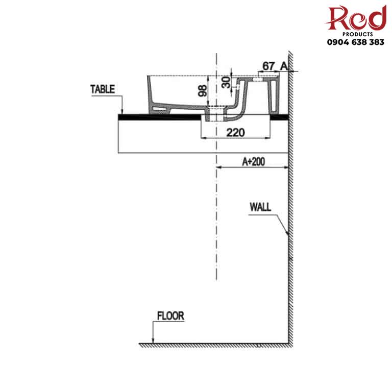 Chậu sứ đặt bàn cao cấp Sapporo 500 Hafele 588.79.032 9