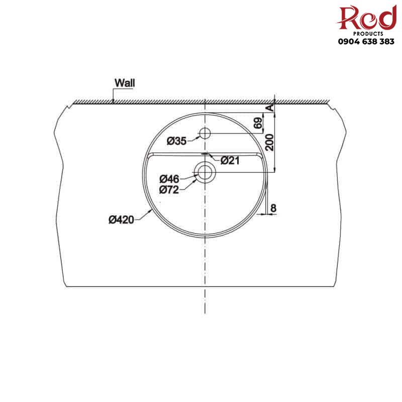 Chậu sứ đặt bàn hiện đại Sapporo 420 Hafele 588.79.031 6