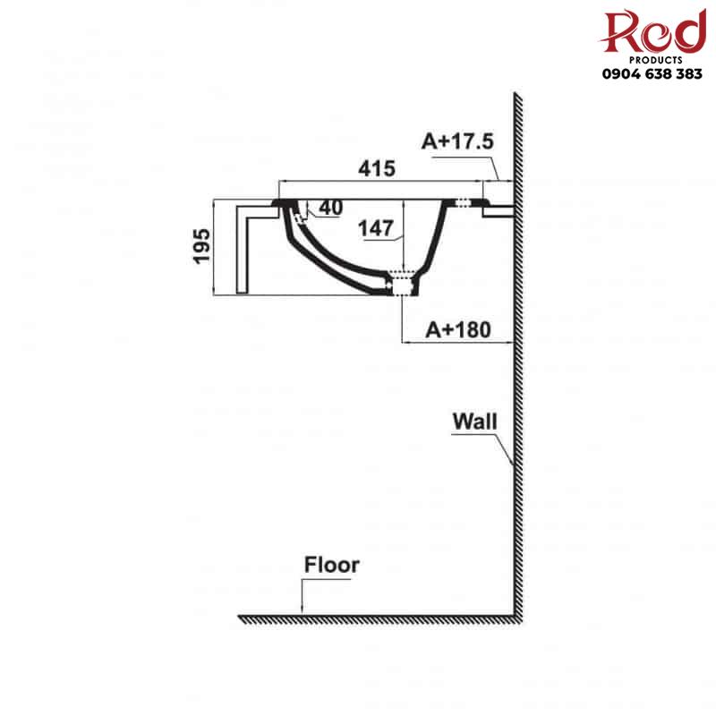 Chậu sứ vành nổi Sapporo 540 Hafele 588.79.012 7