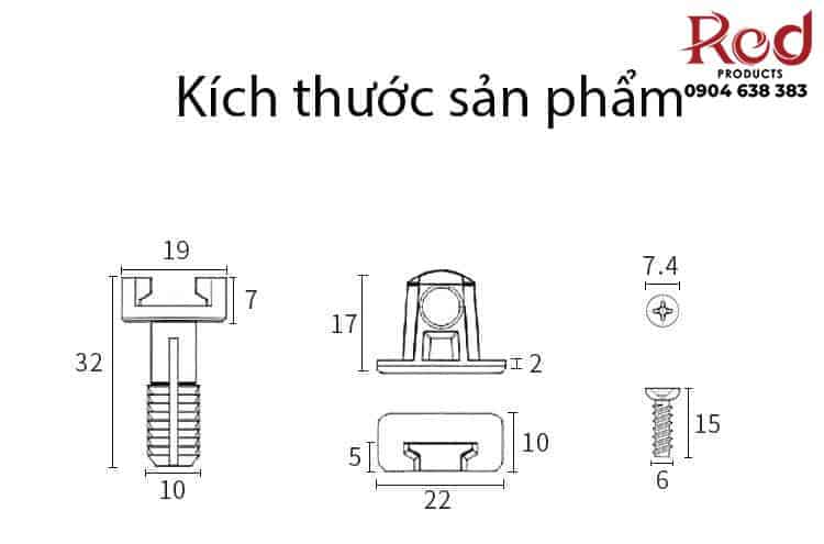 Chốt liên kết âm hợp kim kẽm nhiều màu TG012 8