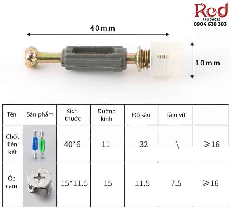 Chốt liên kết ốc cam hợp kim kẽm BTS-423 12