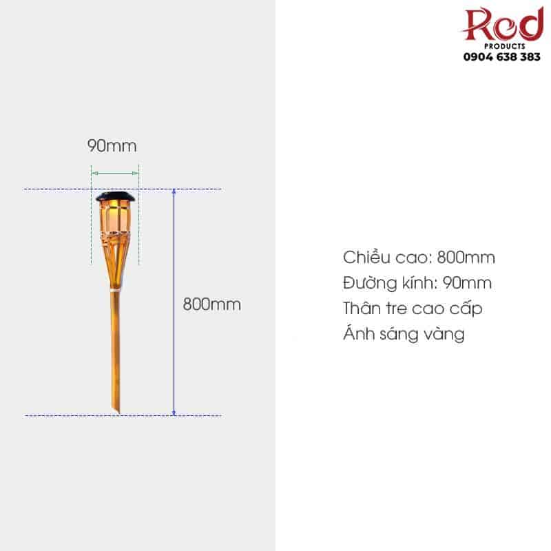 Cột đèn bằng tre năng lượng mặt trời chống nước T913 15