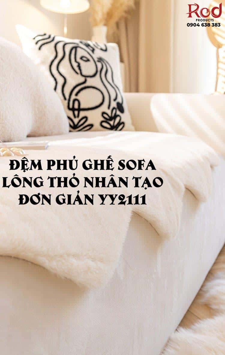 Đệm phủ ghế sofa lông thỏ nhân tạo đơn giản YY2111 10