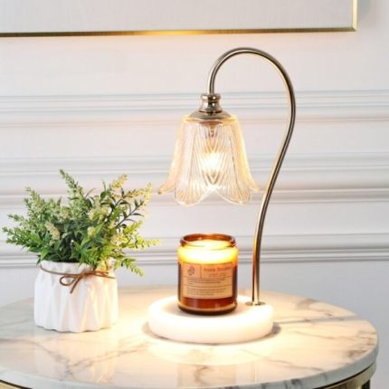 Đèn bàn ủ nến thơm hình hoa hiện đại tinh tế HY007