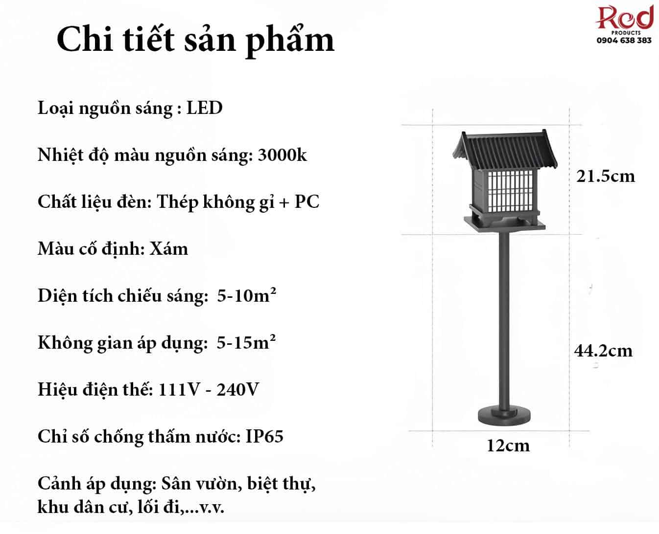 Đèn cột chiếu sáng lối đi phong cách cổ điển C3037 15