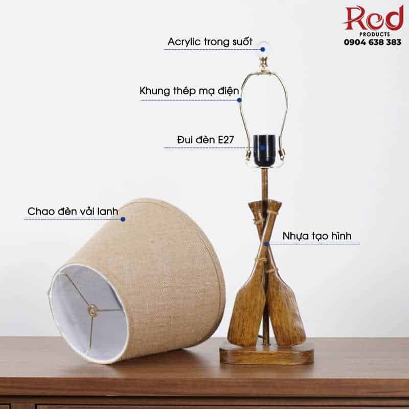 Đèn để bàn đôi mái chèo mộc mạc bình dị RX131 10