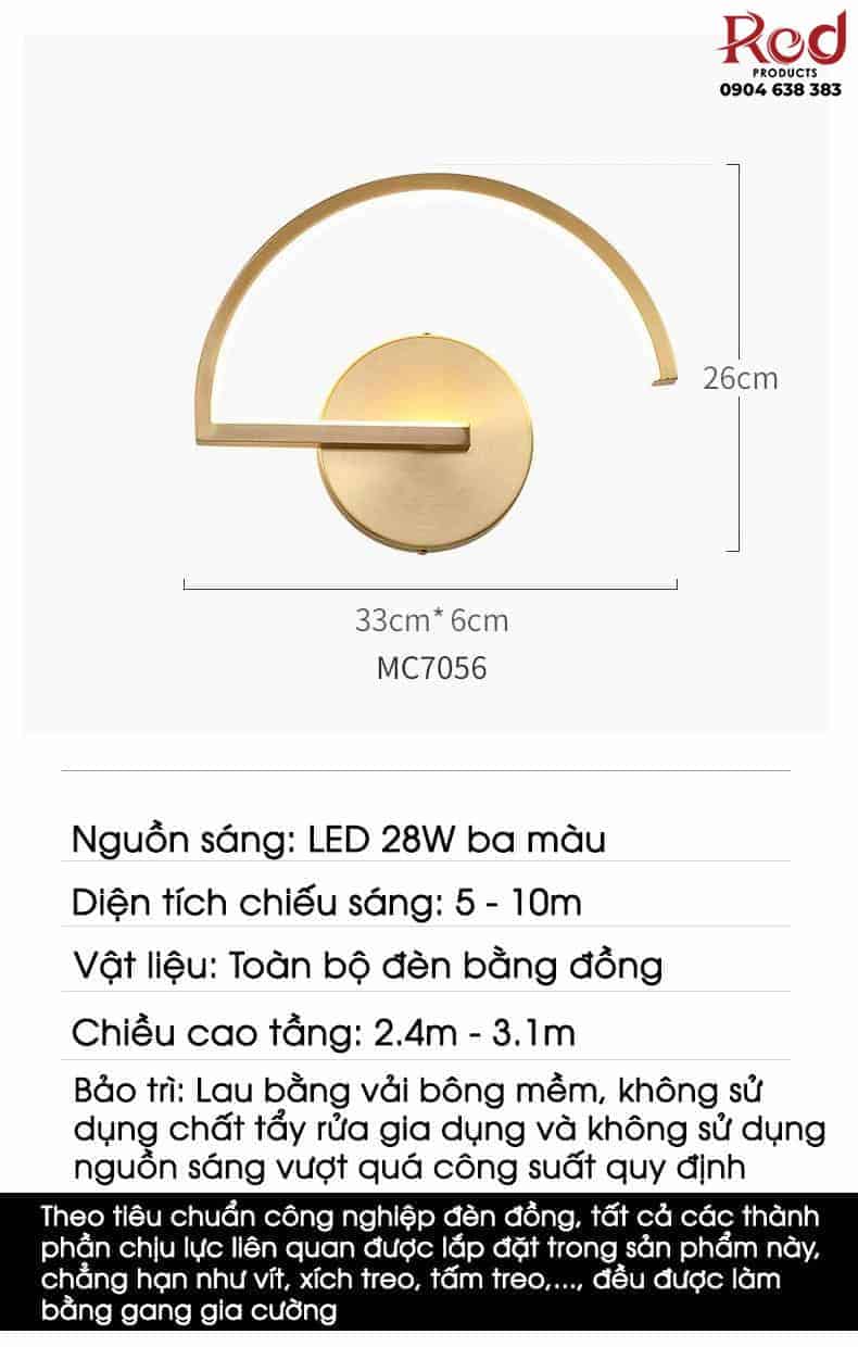 Đèn gắn tường bằng đồng kiểu dáng chiếc quạt MC7056 22