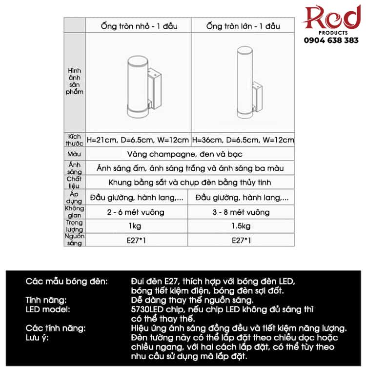 Đèn gắn tường trong nhà ngoài trời hiện đại tối giản B8357 36