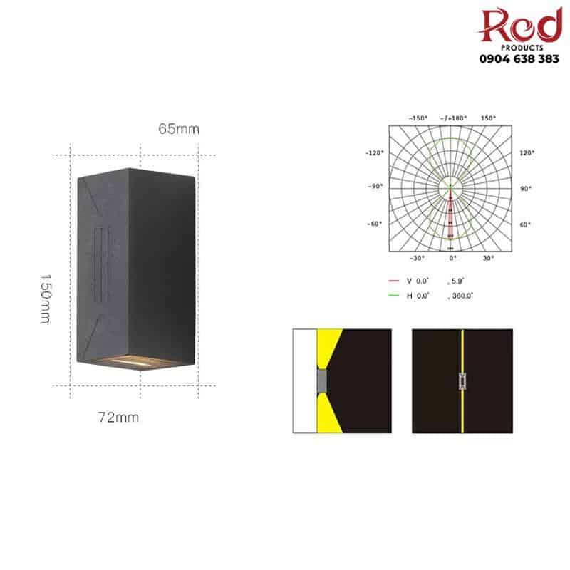 Đèn hắt tường chống nước sang trọng B1118 11