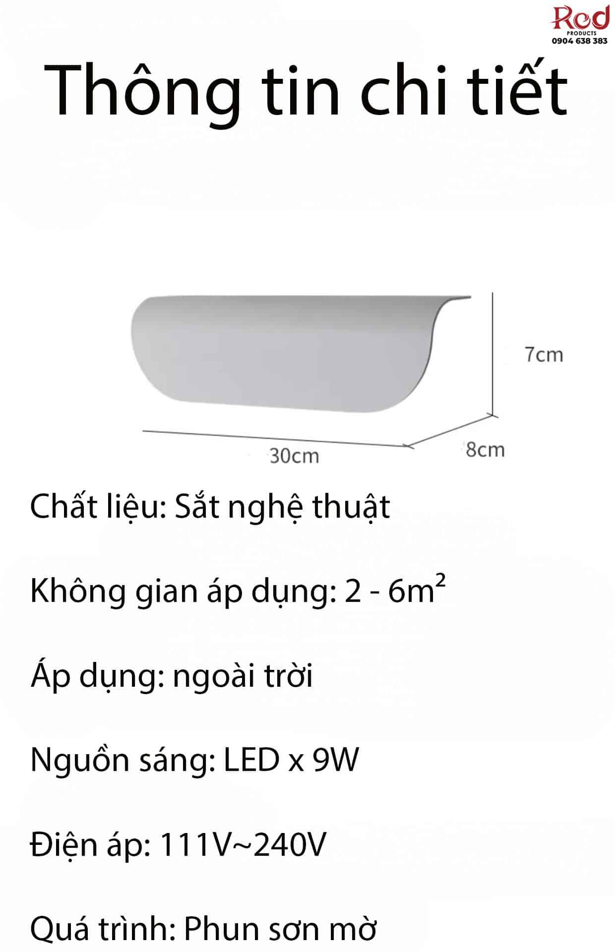 Đèn hắt tường mái vòm nghệ thuật GD921 10