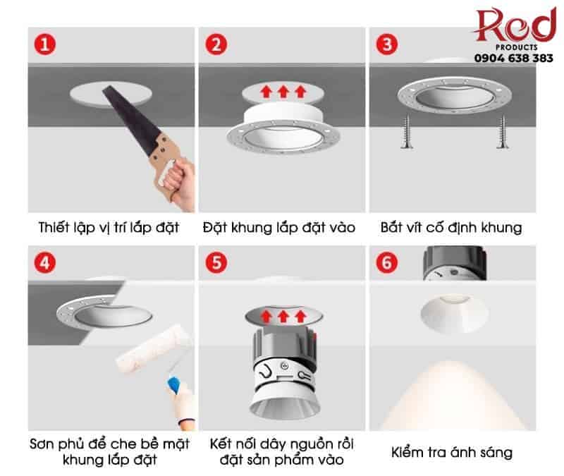 Đèn LED COB âm trần sâu lòng 7W 10W 12W FD4497 14