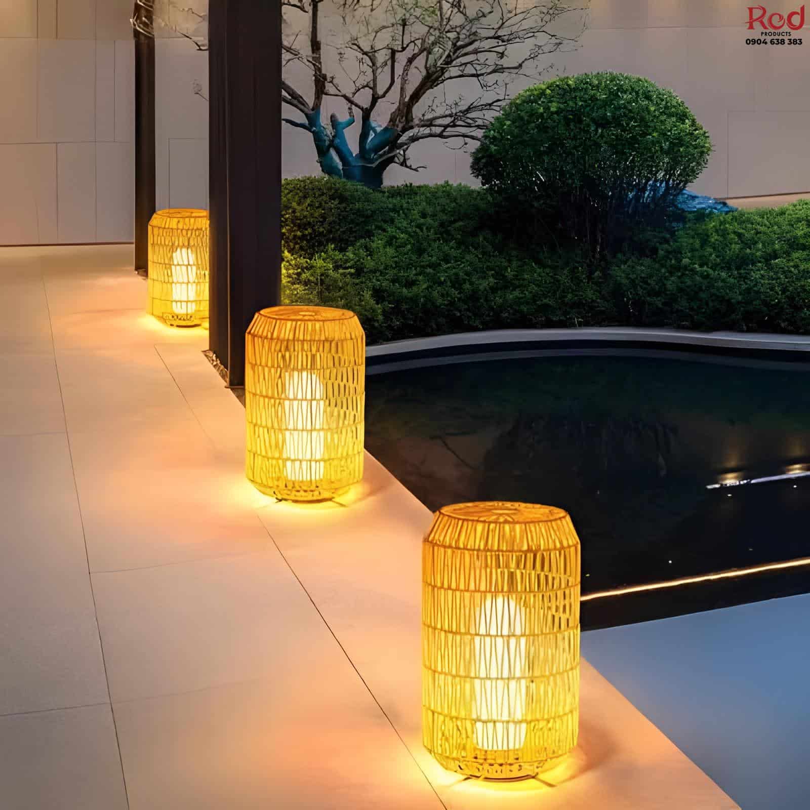 Đèn led đan mây hình trụ trang trí sân vườn AL6726 6