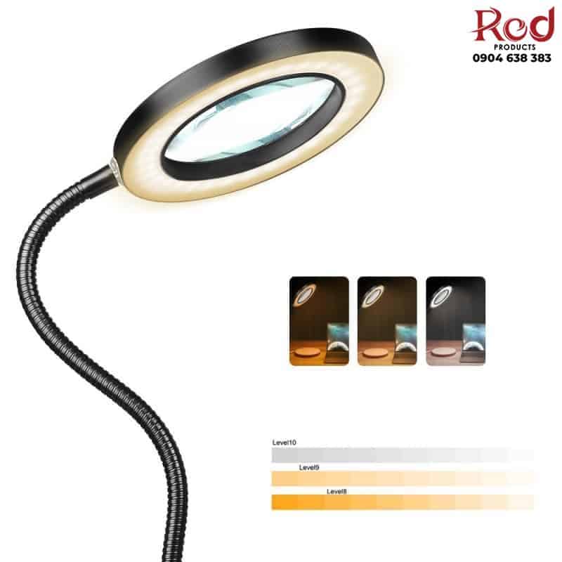 Đèn led kẹp bàn cổ ngỗng có kính lúp SF4634 7