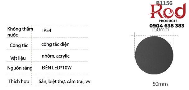 Đèn LED ốp tường ngoài trời MIROLAN B1156 15