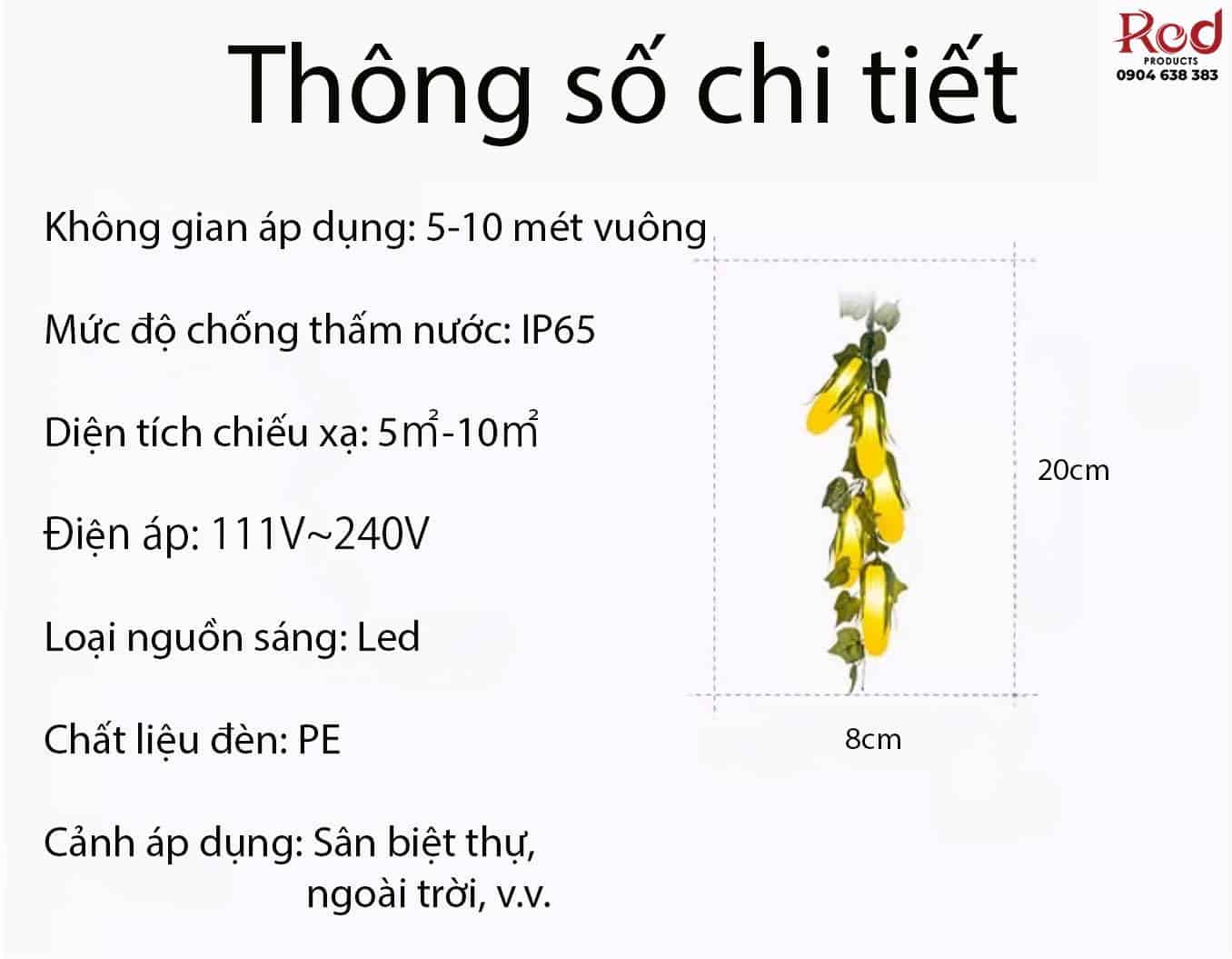 Đèn led trang trí dây thả quả ngô độc đáo D8438 15