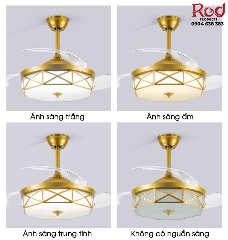 Đèn quạt trần bằng đồng cổ điển điều khiển YX0036 14