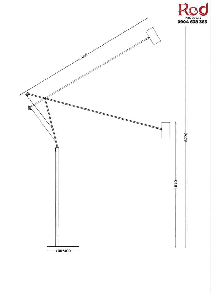 Đèn sàn cần câu nhiều màu kích thước lớn HX4563 10