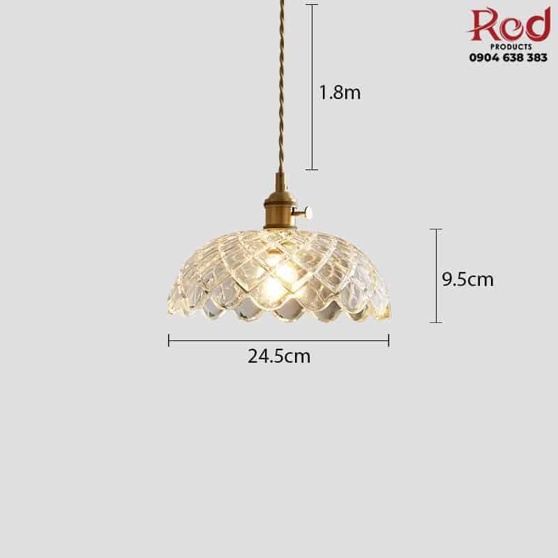 Đèn thả thuỷ tinh phong cách rustic đế đồng thau XL6932C 10