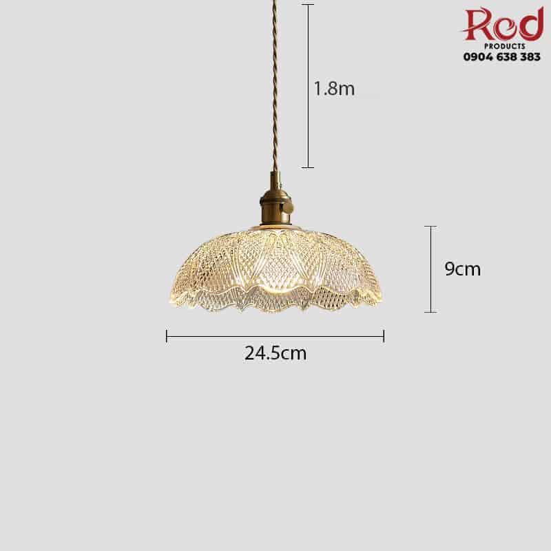 Đèn thả thuỷ tinh phong cách rustic đế đồng thau XL6932C 11