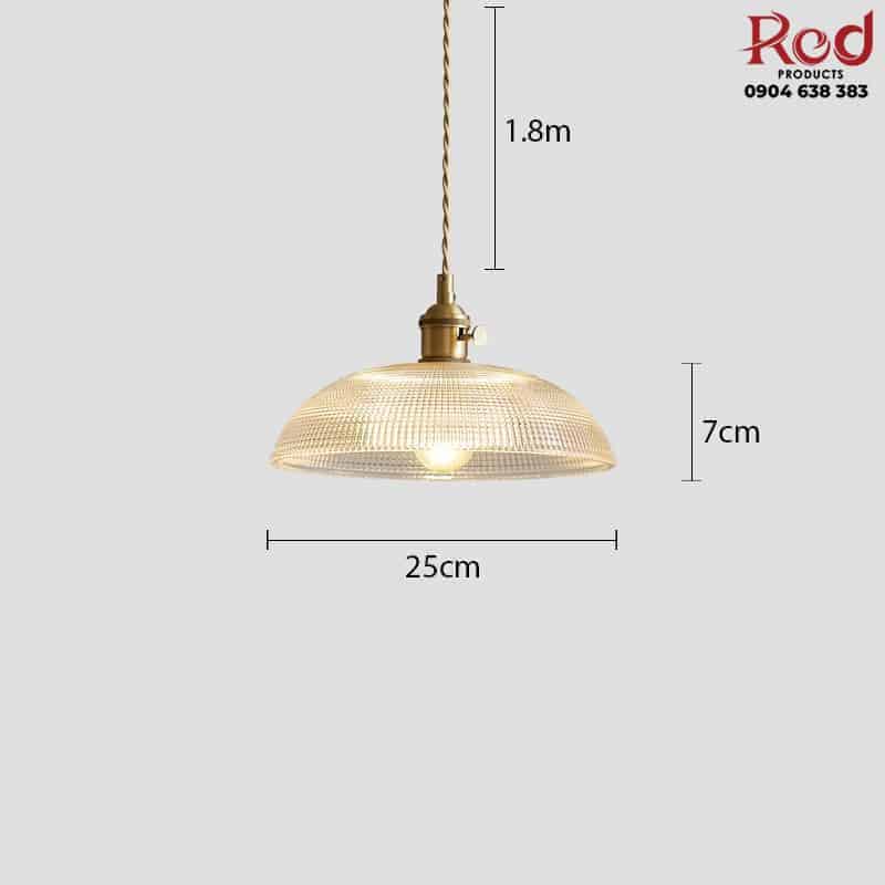 Đèn thả thuỷ tinh phong cách rustic đế đồng thau XL6932C 12