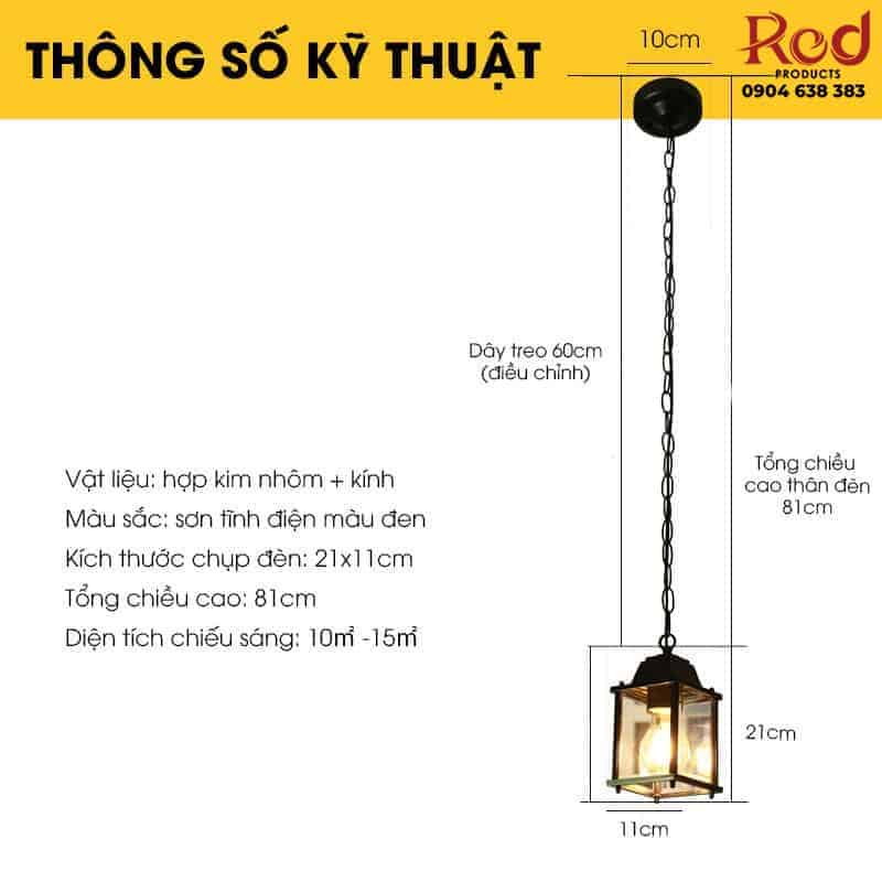 Đèn thả trần ban công ngoài trời giá rẻ VC1627 12