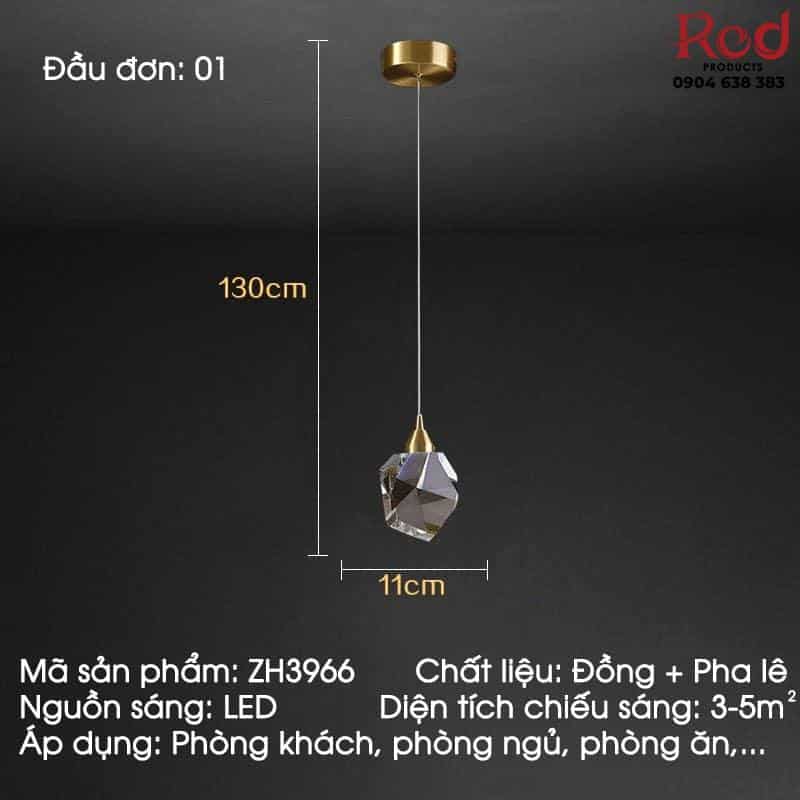 Đèn thả trần bằng đồng và pha lê cao cấp ZH3966 21