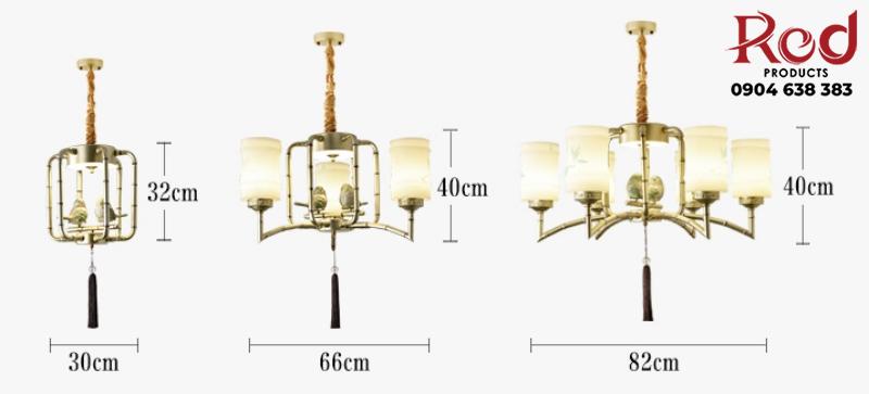 Đèn thả trần kiểu dáng chim đậu cành tre T5766 18