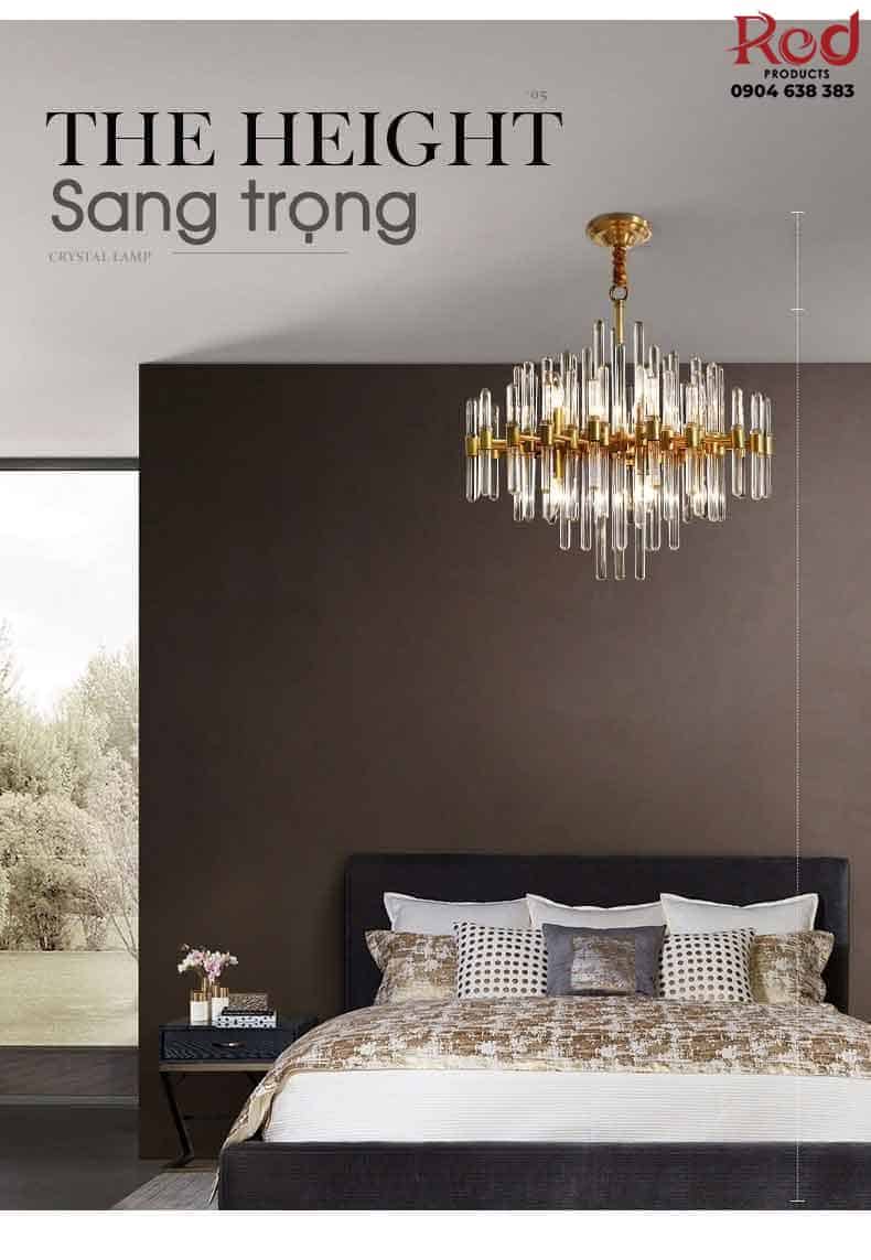 Đèn thả trần pha lê khung đồng sang trọng ZQ4788 40