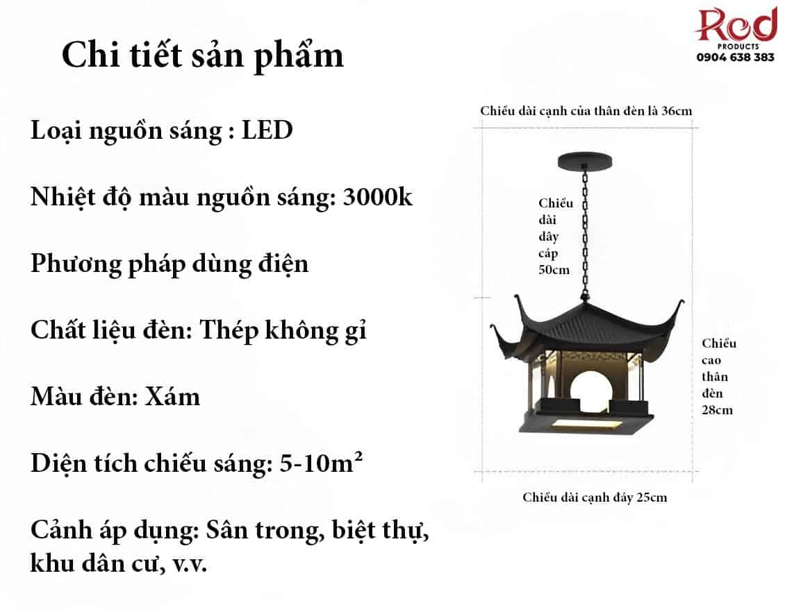 Đèn thả trang trí hành lang mô hình tiểu đình D8452 16