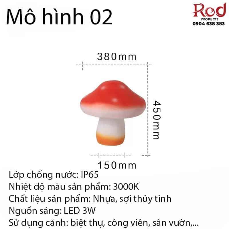 Đèn trang trí cảnh quan mô hình cây nấm KE0302 13