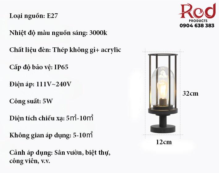 Đèn trang trí ngoài trời khung thép nghệ thuật C3030 20