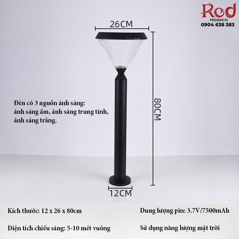 Đèn trụ sân vườn năng lượng mặt trời hình kim cương ZY6207 12