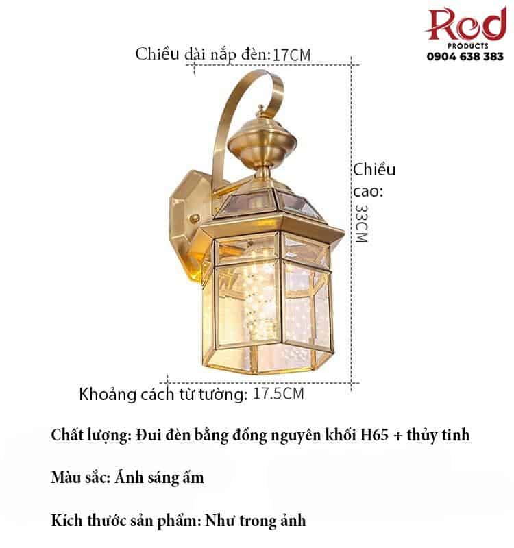 Đèn tường đồng gắn mái hiên kiểu Châu Âu ZY6090 15