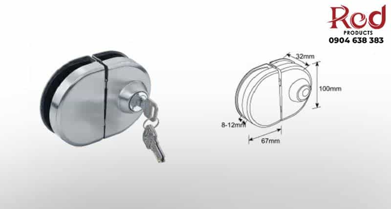 Khóa cửa lùa kính cường lực 2 cánh DFL-G007A