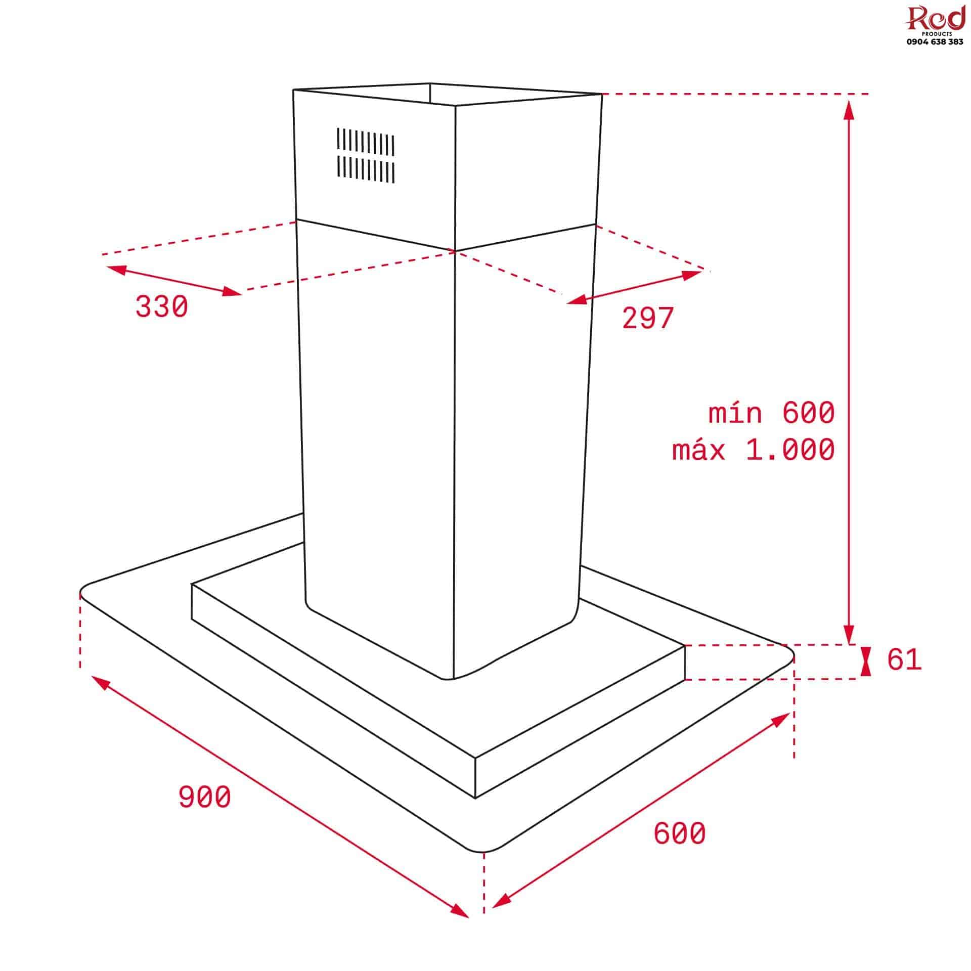 Máy hút mùi đảo Teka DG3 ISLA 980 4