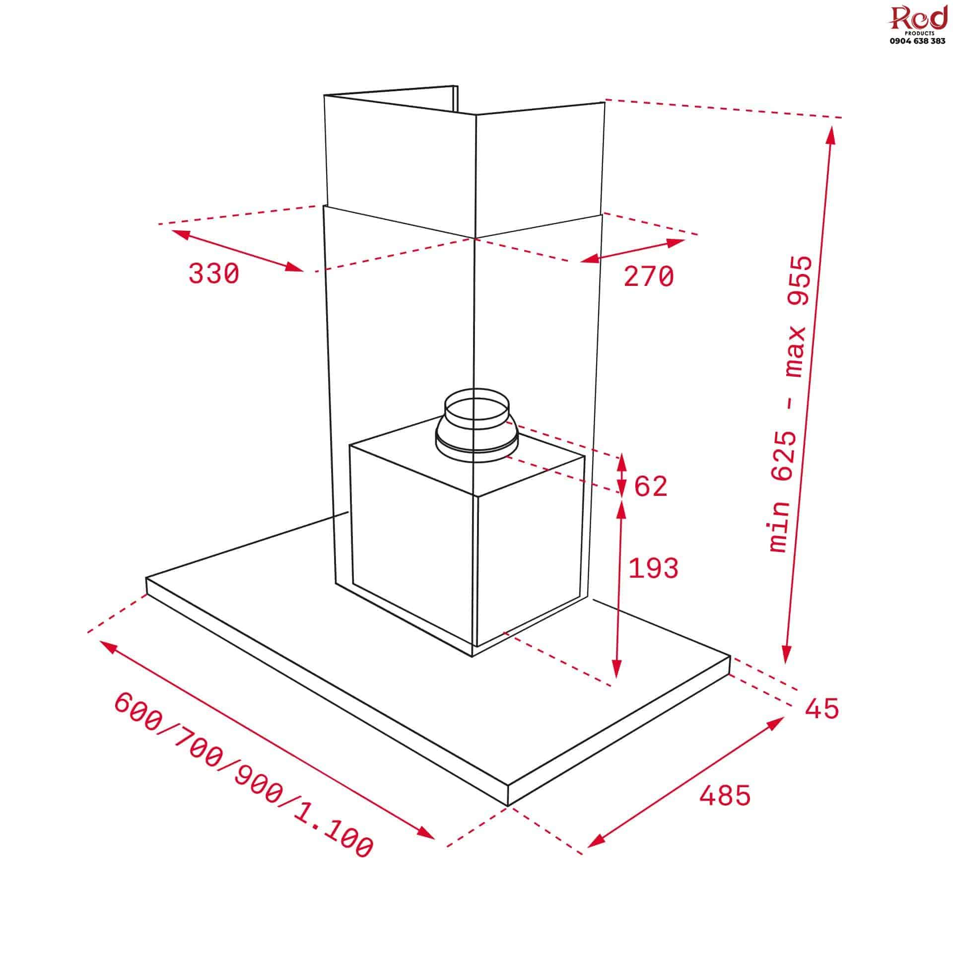 Máy hút mùi áp tường Teka DLH 786 T 3