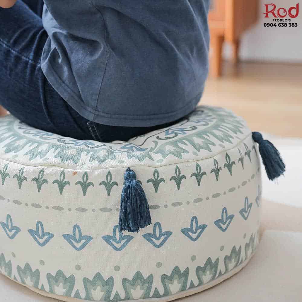 Đôn ngồi dáng tròn mandala tua rua độc đáo PCH7452 11