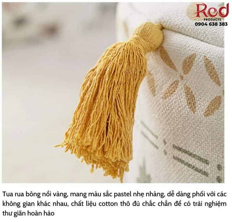 Đôn ngồi dáng tròn mandala tua rua độc đáo PCH7452 8