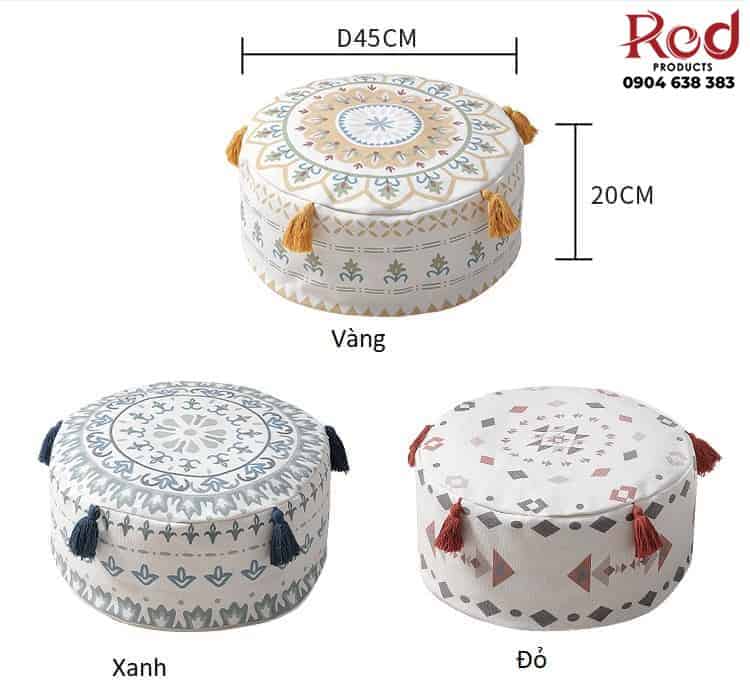 Đôn ngồi dáng tròn mandala tua rua độc đáo PCH7452 6