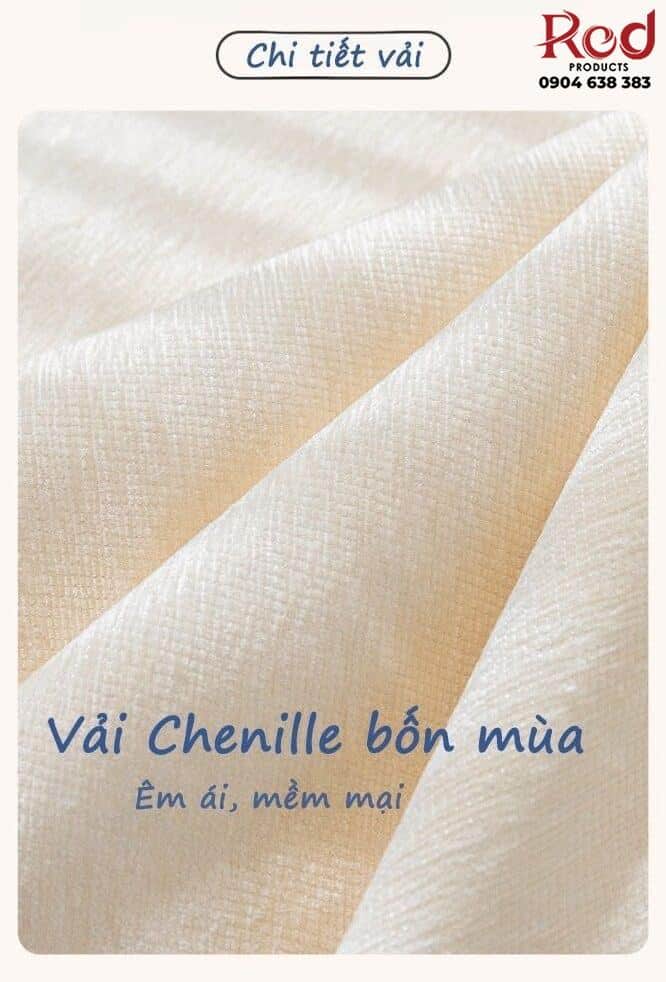 Drap bọc ghế sofa Chenille trơn viền ren thỏ túi YY1801 16