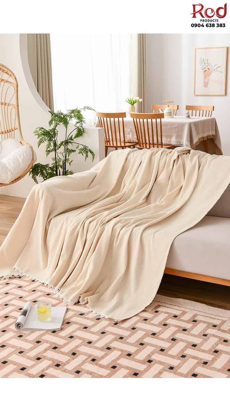 Drap bọc ghế sofa Chenille trơn viền ren YY1502 13